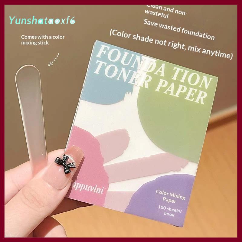 yunshataoxf 100 Sheets Dùng Một Lần Trang Điểm Trộn Palette Giấy Tờ Trang Điểm Trộn Palette Kem Che Khuyết Điểm Màu Sắc Trộn Sọc Nền Tảng Pha Trộn Giấy Pad