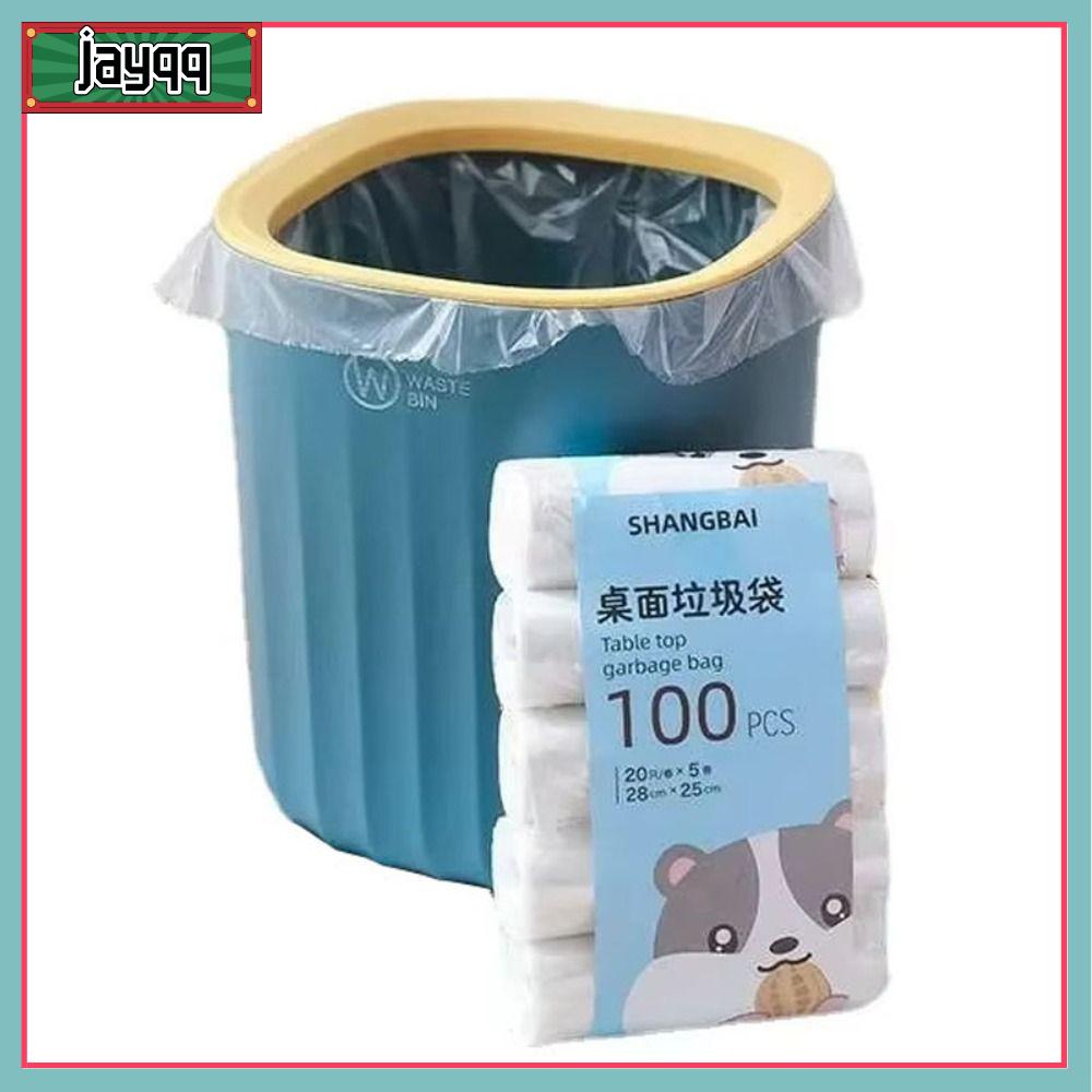 JAYQQ 100 miếng Túi rác mini Nhỏ Dày Túi rác để bàn Bền bỉ Dùng một lần Túi đựng rác dùng cho bàn