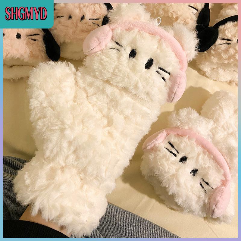 【SHGMYD】 ถุงมือผ้ากำมะหยี่หนาสำหรับแมวหูฟังแบบน่ารักถุงมือให้ความอบอุ่นในฤดูหนาวถุงมือขี่จักรยานสำหรับนักเรียน ราคา 164 บาท*ส่งฟรี