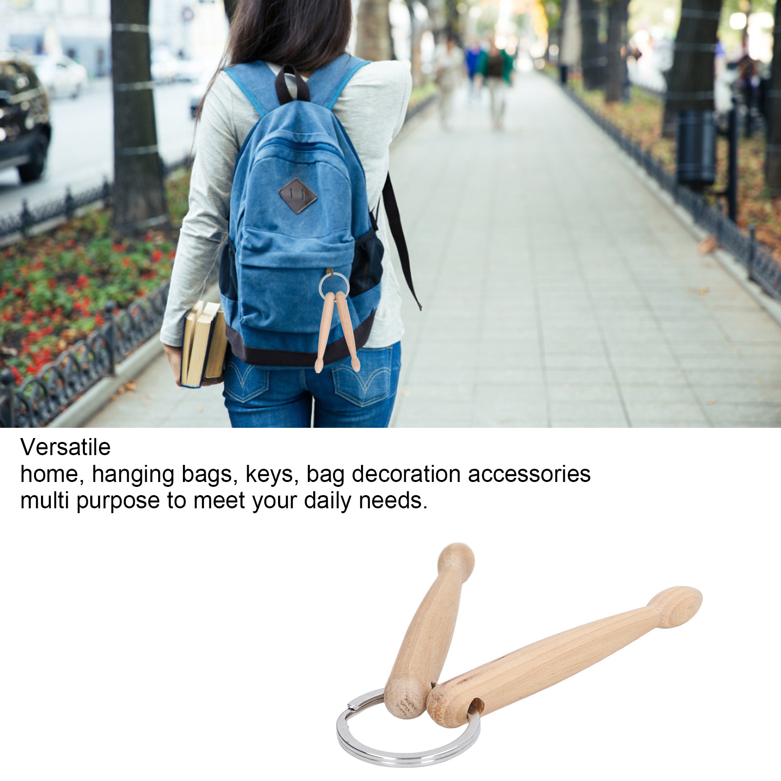 Keychain Móc chìa khóa thân thiện với môi trường 2pcs Beech dễ dàng mang theo tinh tế cho nhà