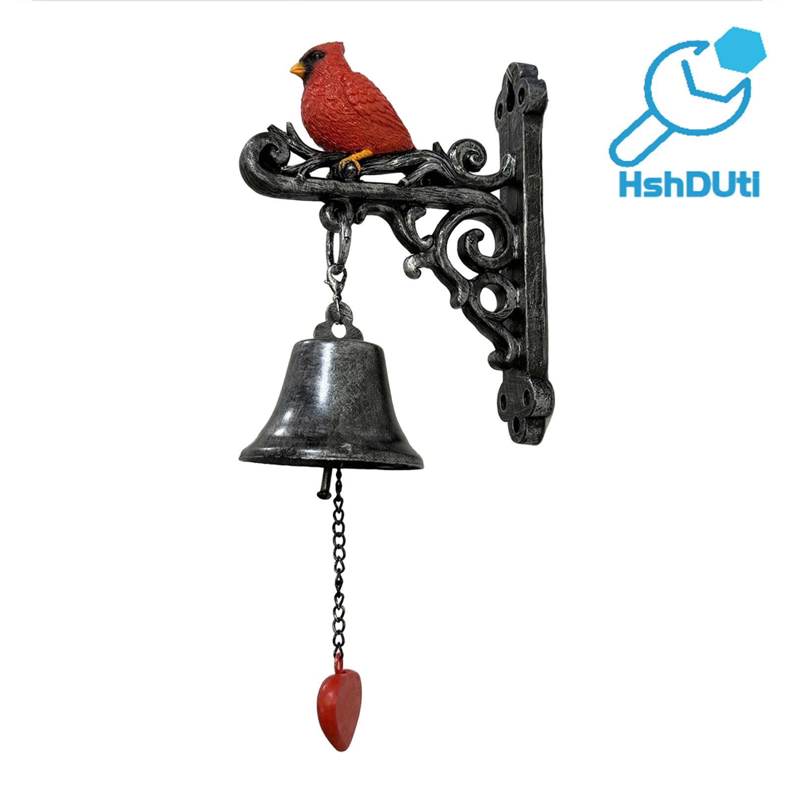 Fosdpa1 Garden Bell Decor Outdoor Bell Decoration Vintage Red Bird Welcome Doorbell Weatherproof Wall Mount Decorative Hanging Bell for Indoor Outdoor Garden Home Charming Dinner Bell for Homes ราคา 427 บาท*ส่งฟรี
