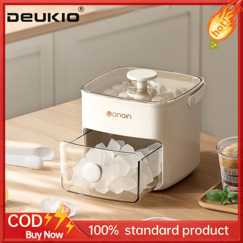 DEUKIO Press the ice cubes, make the mold, make the artifact, make the ice, the large capacity storage ice, the household food grade refrigerator with the lid ราคา 141 บาท*ส่งฟรี
