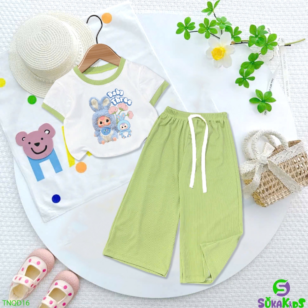 Set đồ siêu cute thích hợp đi chơi hình xinh xắn cute vải mềm mại dành cho bé yêu từ 6-34kg TSSN401
