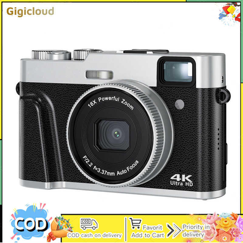 4K Digital Camera 48MP Auto Focus Vlogging Camera For YouTube 16X Digital Zoom Anti-Shake Video Camera With Flash & Display ราคา 4,651 บาท*ส่งฟรี