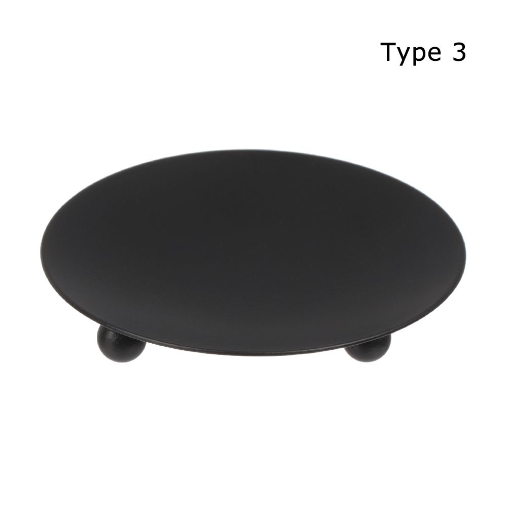 PETI STUDIO Nordic Style Wedding Ornament Home Decoration Round Plate Candlestick Candle Holder Craft Candelabra Wrought Iron