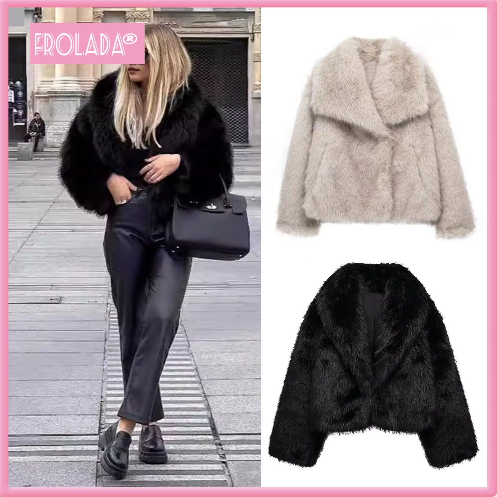 Auutmn Winter Lady Cardigan Coat Faux Fur Thickened Plush Turn-down Collar Pure Color Long Sleeves Solid Color Cardigan Jacket ราคา 1,252 บาท*ส่งฟรี