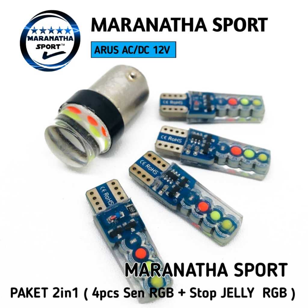 Flash Brake Stop Package Plus 4 Pcs Rgb Signal Lights Suitable for Automatic Motorcycles, Bikes Harga 22,000 rupiah*Gratis Ongkir