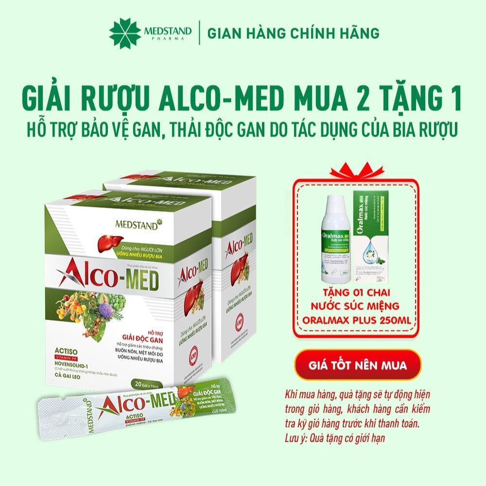 Gói uống giải rượu Alco-MED giải rượu  giúp tinh thần tỉnh táo tránh mệt mỏi đau đầu (hộp 20 gói)