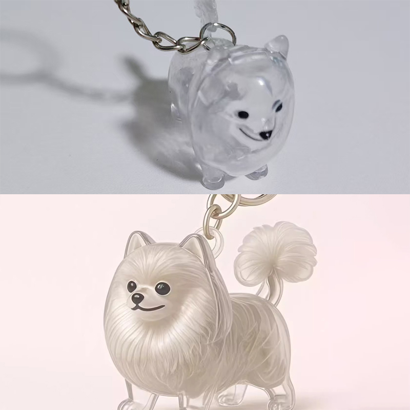 PICOK Rõ ràng Puppy tóc tưởng niệm lưu niệm viên nang pet của chó lông container tự làm mặt dây chuyền Keychain trang trí vật nuôi những người yêu thích nhà hiển thị Quà Tặng - 7