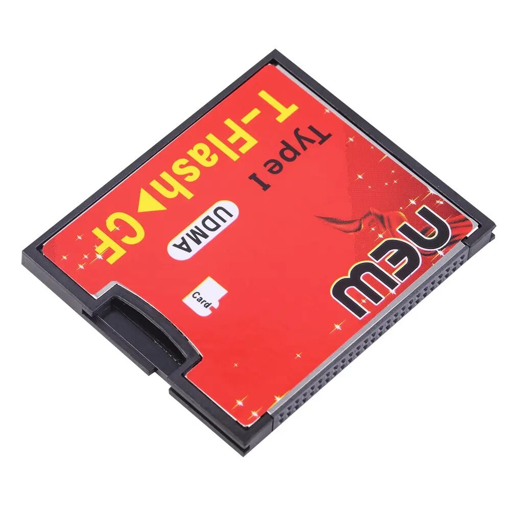 2023 Màu Đỏ Mới & Đen 4.3x3.5x0.4cm được trang bị ổ cắm đẩy T-Flash để CF Type1 nhỏ gọn thẻ nhớ Flash UDMA Adapter