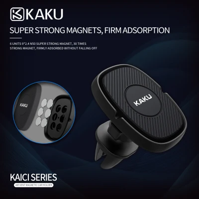 KAKU Original Air Vent Magnetic Universal Car Mount Car Phone Holder for iPhone, Samsung, Huawei Black colour