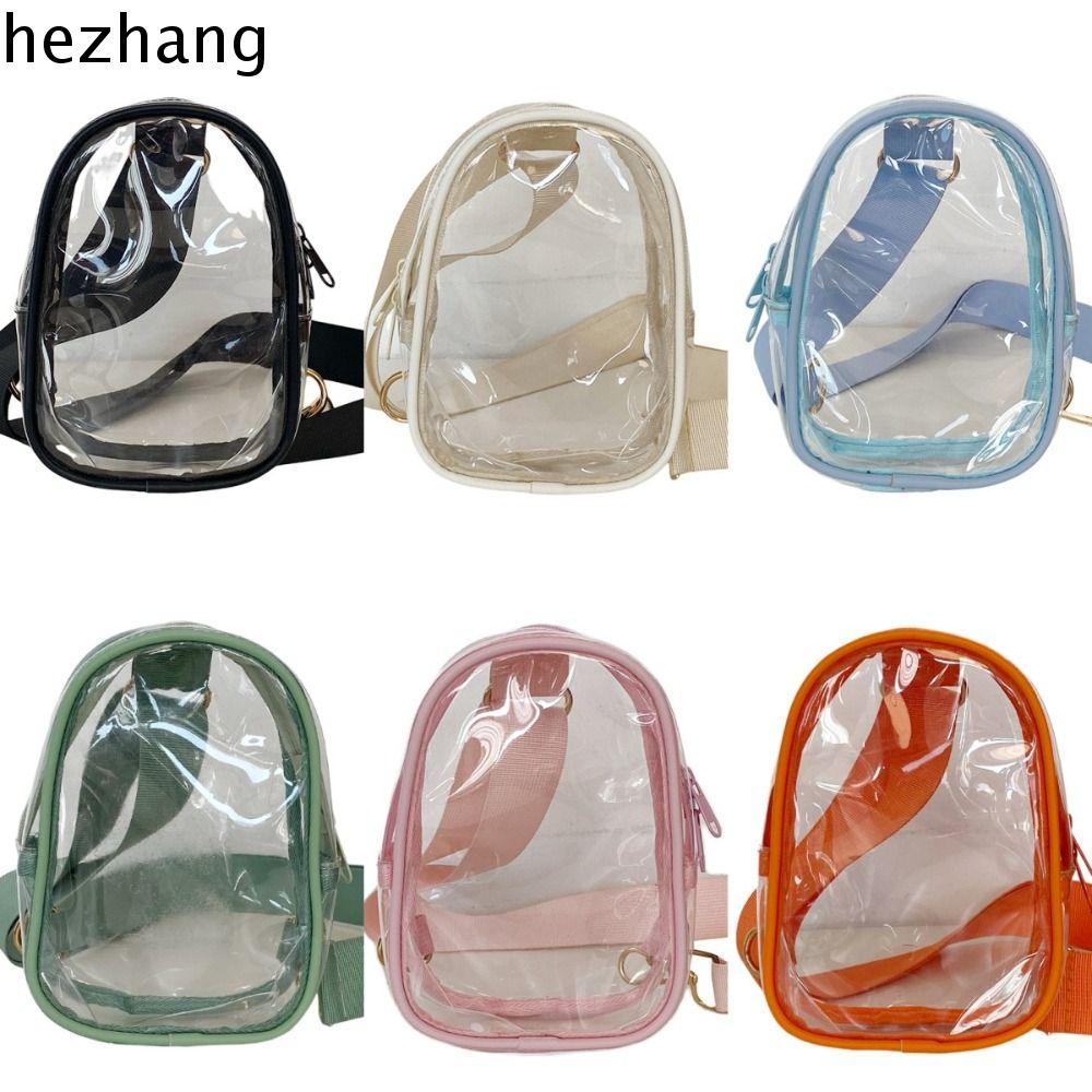 HEZHANG กันน้ำกันน้ำได้ กระเป๋าสะพายใสคู่ พีวีซีพีวีซี สไตล์เกาหลีแบบ กระเป๋าตุ๊กตาออกไปข้างนอก แฟชั่นสำหรับผู้หญิง ฤดูร้อนฤดูร้อนฤดูร้อน กระเป๋า Crossbody โปร่งใส เทศกาลสงกรานต์ ราคา 211 บาท*ส่งฟรี