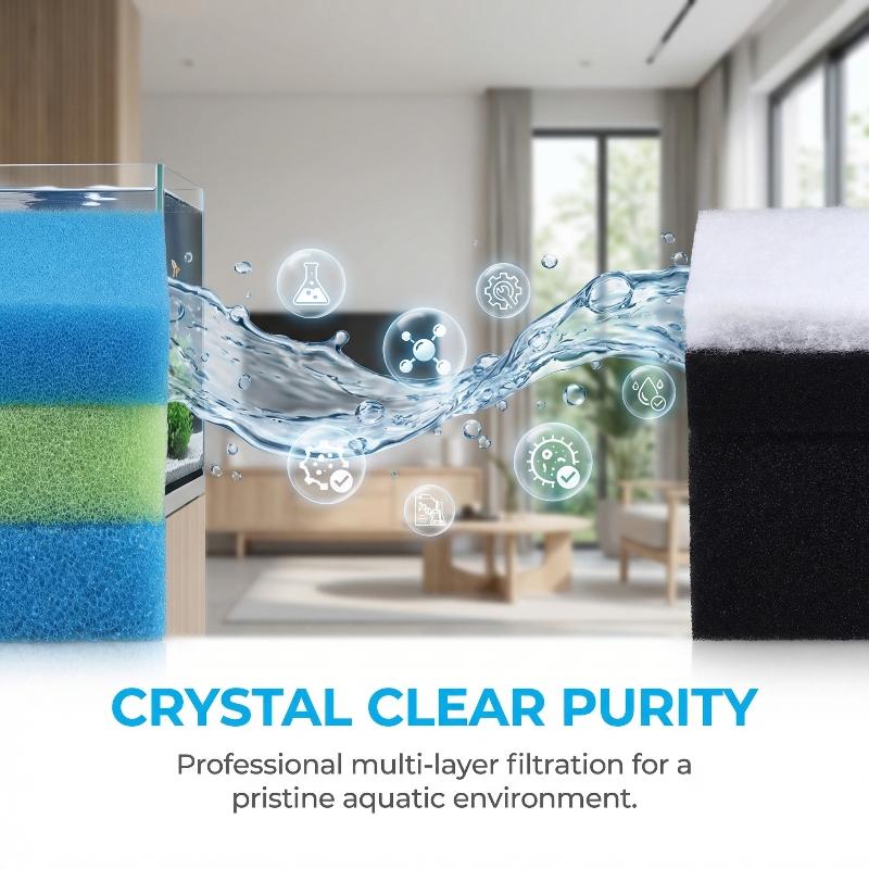 Cangfenlu 5 pcs Aquarium Lọc bông cho juwel bioflow hiệu quả thay thế phương tiện truyền thông cải thiện chất lượng nước cho Nhà Hồ Cá