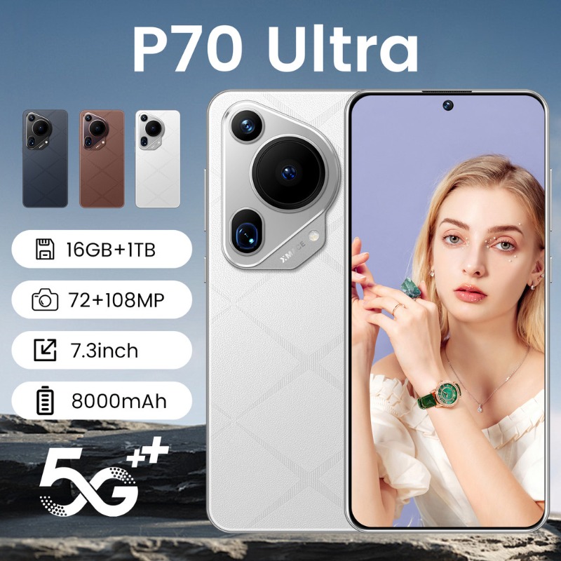 P70 Ultra 4G GSM หน้าจอเจาะรู 16GB + 1TB สมาร์ทโฟน Android ราคา 1,503 บาท*ส่งฟรี