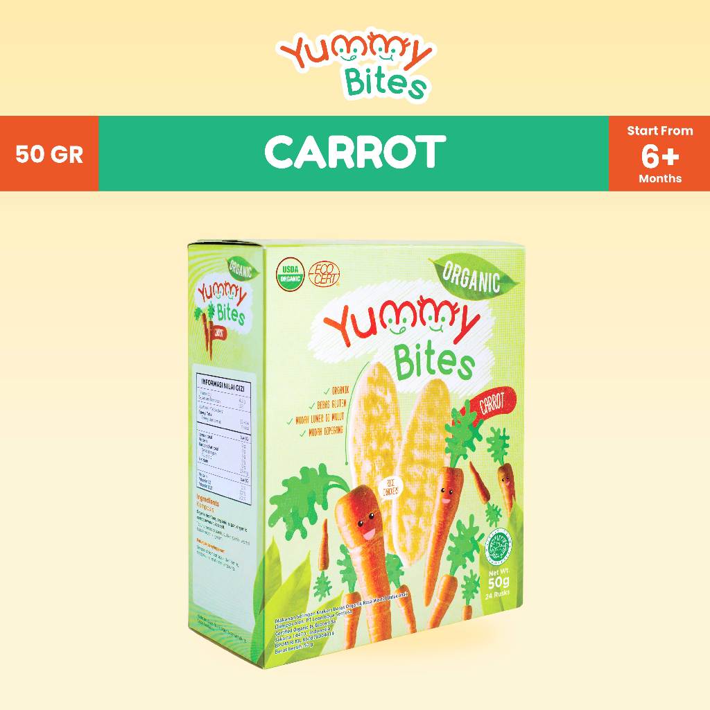 Yummy Bites Rice Crackers Organic 50 GR Snack Baby/ Cemilan bayi Organik