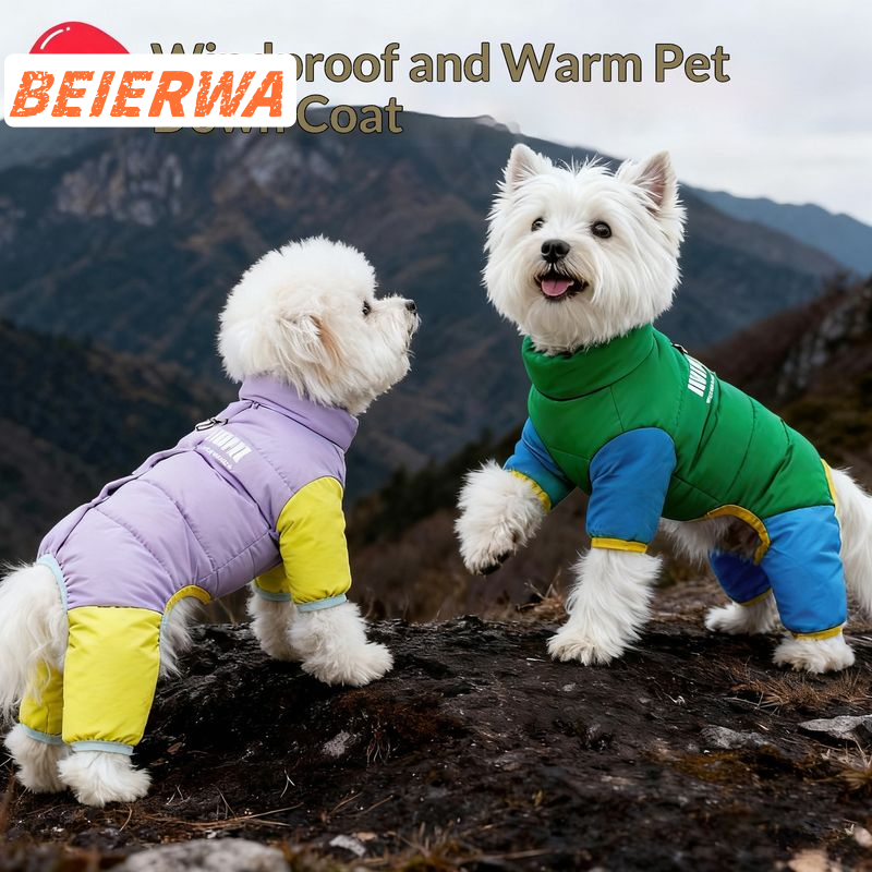 BEIERWA Pet Winter Down Jacket Windproof Warm Coat for Small Dogs Cats Four-Legged Style ราคา 351 บาท*ส่งฟรี