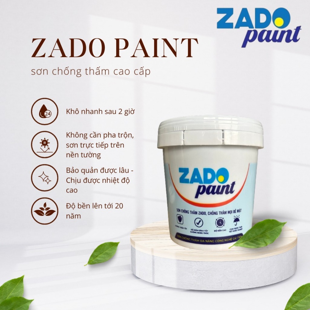 1KG SƠN CHỐNG THẤM ZADO PAINT ĐA NĂNG CÔNG NGHỆ CẢI TIẾN ZADO PAINT,, sơn gốc dầu, màu ghi đậm