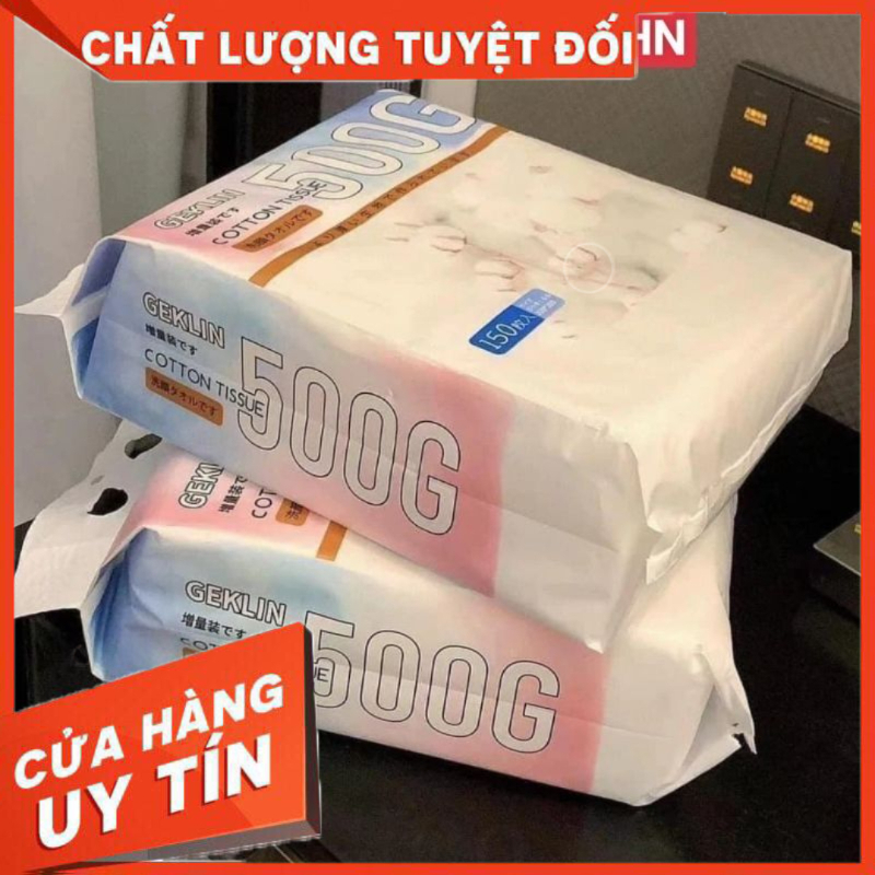 ♥️sỷ♥️ khăn lau đa năng geklin, khăn giấy đa năng chất liệu sợi bông mềm mịn an toàn cho da bịch 500g 150 tơ`
