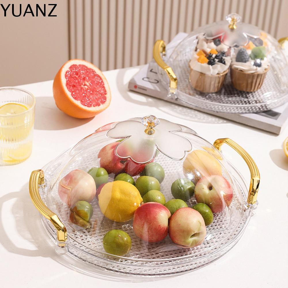 YUANZ Trong suốt Khay bánh Có nắp vòm Nhựa Khay trà Giá để bánh Chống rơi Khay phục vụ Trà chiều