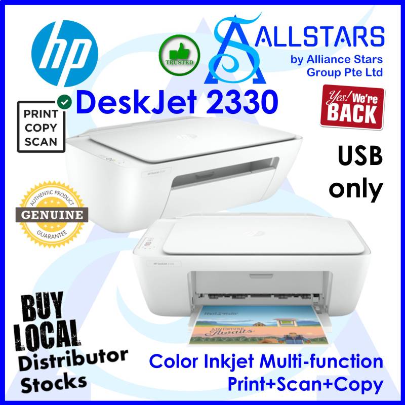 (ALLSTARS : We are Back / WFH Office Printing PROMO) HP DeskJet 2330 All-in-One Printer / Photo and Document All-in-One Printer (7WN43A) *Local Distributor Ingram Micro stocks* (Warranty 1year with HP Singapore 1800 278 0182) Singapore