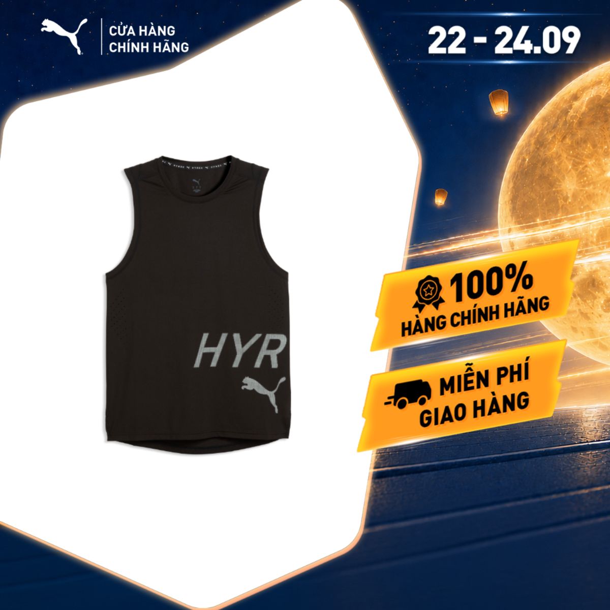 Áo Thun Thể Thao Tập Luyện PUMA Nam M HYROX PWRMODE TRAIN TANK Black Màu Đen