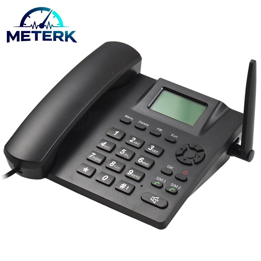 Meterk SHUAIGUO โทรศัพท์พื้นฐานไร้สายคงที่โทรศัพท์ตั้งโต๊ะรองรับ GSM 850/900/1800/1900MHZ ซิมการ์ดคู่ 2G โทรศัพท์ไร้สายพร้อมเสาอากาศนาฬิกาปลุก SMS บันทึกฟังก์ชั่น 6 ภาษาระบบสำหรับบ้านโฮ ราคา 1,201 บาท*ส่งฟรี