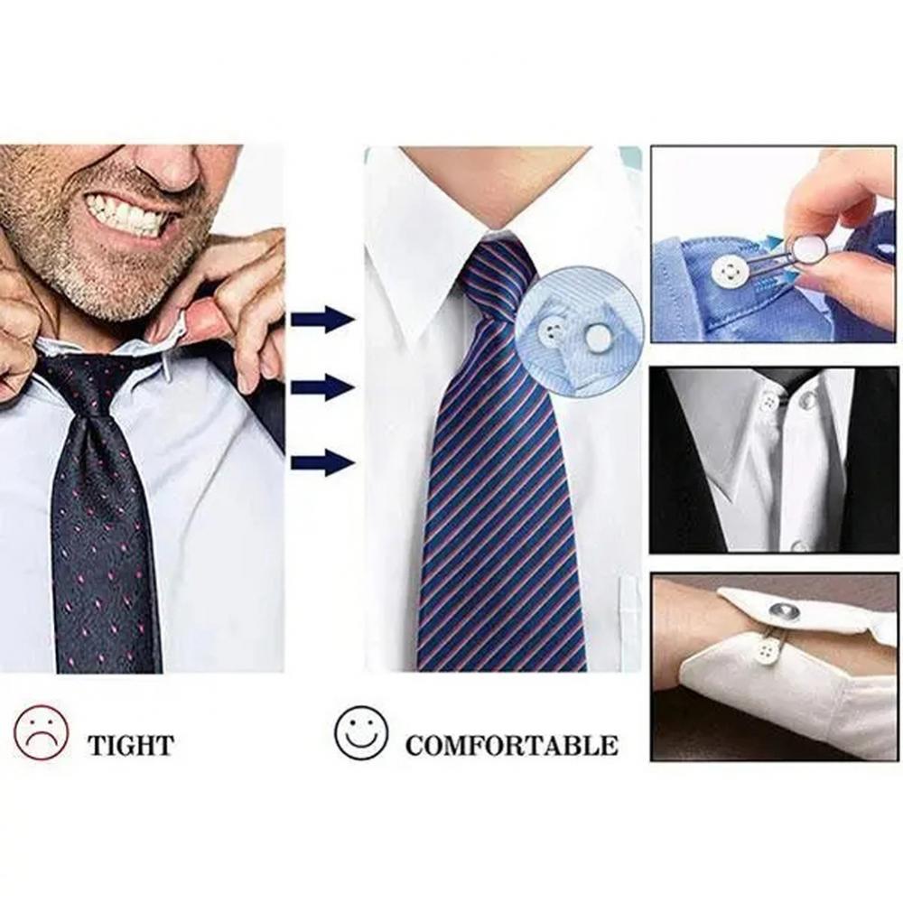 4Pcs Elastic Collar Extenders Invisible Neck Extender Stretch Wonder Button  Extenders for Men Women Dress Shirt