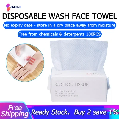 100PCS Disposable Wash Face Towel, Clean Face Towel, Make of Cotton, Remove Makeup Towel, Wash Facial Tissue