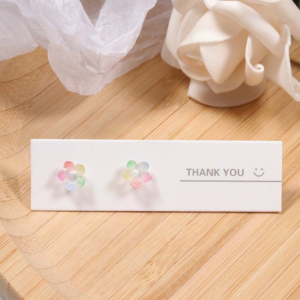 Yuqiner nhỏ cá tính Hàn Quốc sen Cô Gái Nhựa Cổ Điển khuyên nụ Acrylic Hoa tai hoa trang sức thời trang