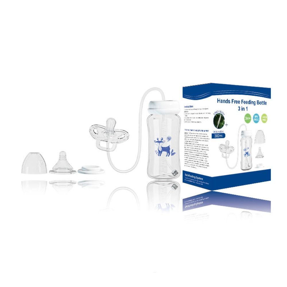 XYRT1 300ML Bình sữa cho bé không cần dùng tay 3 trong 1 Cổ rộng Bình sữa Sáng tạo trọng lực Bình đựng sữa
