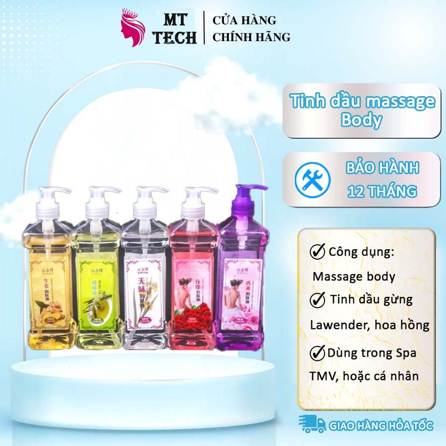Tinh Dầu Massage, Body Thảo Dược Gừng Tinh Dầu Gừng Hoa Hồng Lawender.500ml kkk