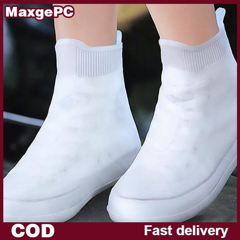 MaxgePC ที่คลุมรองเท้ากันน้ำกันลื่นซิลิโคนกันฝนใช้ซ้ำได้สำหรับผู้หญิงผู้ชายรองเท้าสำหรับสวมใส่กลางแจ้ง ราคา 136 บาท*ส่งฟรี