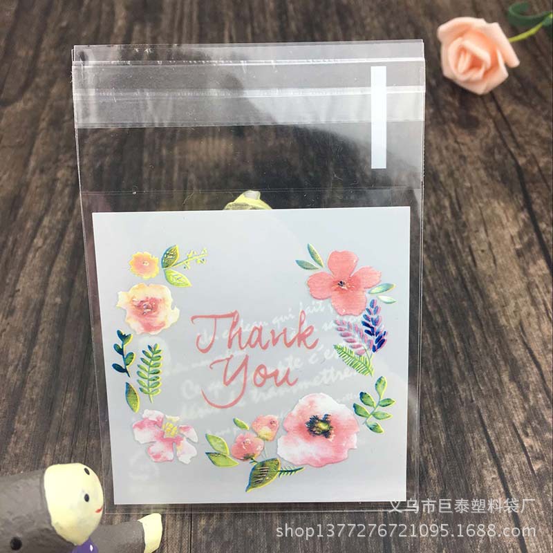 100 túi đựng bánh kẹo quà tặng gói hàng có keo dán kích thước 7x7cm 10x10cm 14x 14cm