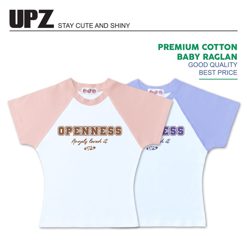 Upz áo thun nữ cotton raglan form ôm body co dãn