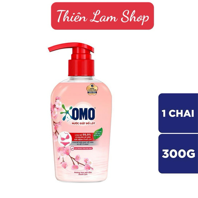 Nước giặt đồ lót OMO hương hoa anh đào thanh lịch-Chai 300g