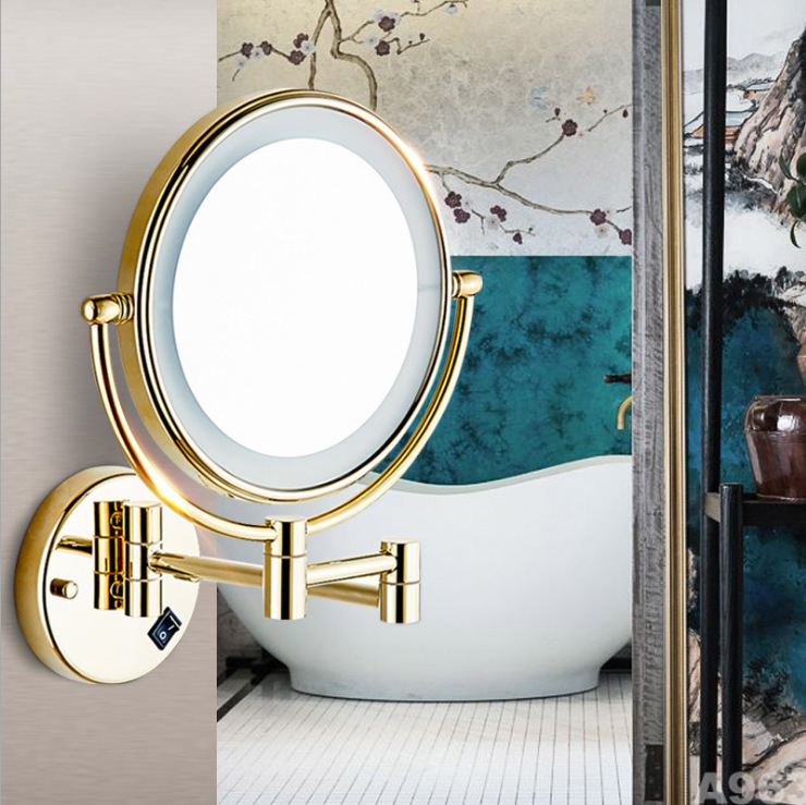 Gương Trang Điểm Dán Tường Khách Sạn Phòng Tắm Gấp Hai Mặt Kính Thiên Văn Phòng Tắm Có Thể Treo Tườn