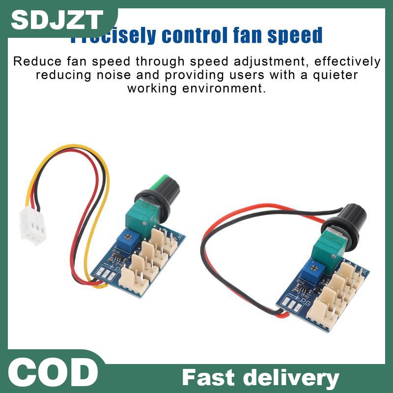 【SDJZT Tools】 Bảng điều khiển tốc độ quạt 4 kênh DC12V PWM với núm để giảm tiếng ồn đa quạt hiệu quả trong tủ máy chủ Giá 61,820 Đồng*Miễn phí vận chuyển