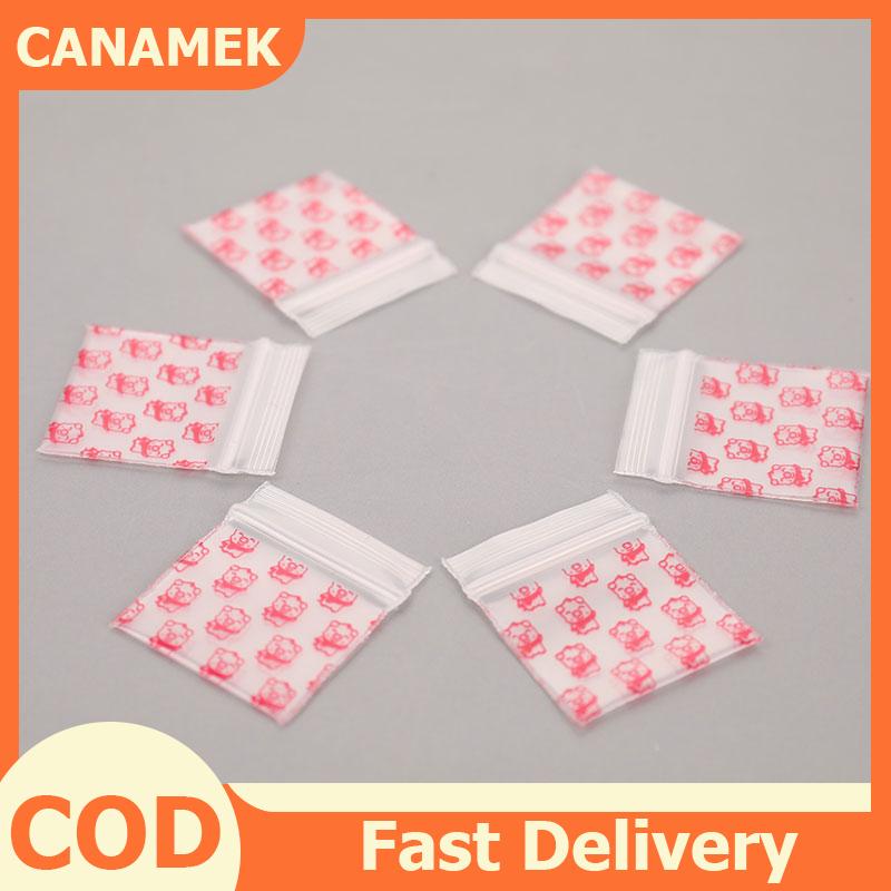 CANAMEK 100 chiếc túi nhỏ có khóa kéo túi nhựa nhỏ có khóa kéo túi đựng thuốc