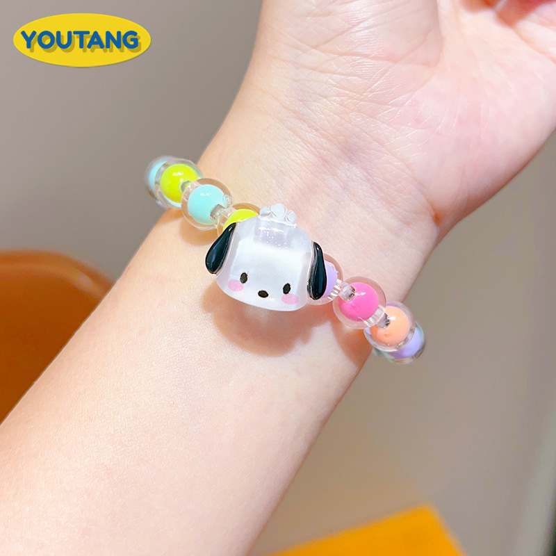 YOUTANG Cartoon bracelet, children's bracelet, girls travel jewelry, all-match Sanrio little girl colorful beads ราคา 17 บาท*ส่งฟรี