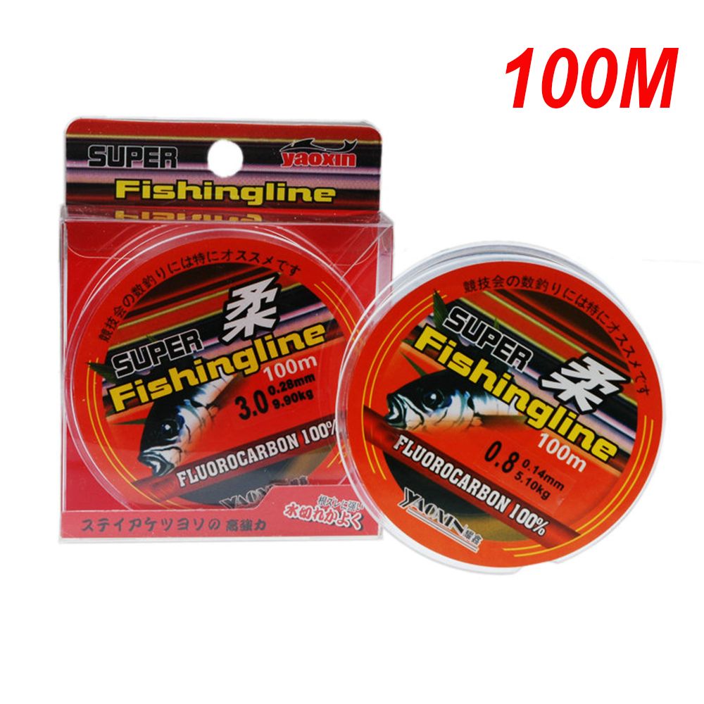 Tcbsc8183 100m 100% fluorocarbon chuỗi câu cá 0.8-6lb dây cước câu cá giải quyết dây nylon pa