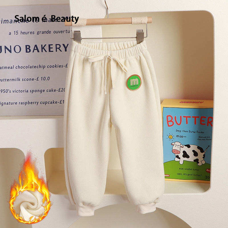 Super children's pants with fur trim for boys and girls ราคา 176 บาท*ส่งฟรี