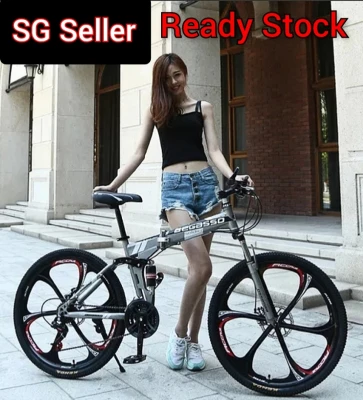 SG READY STOCK Authentic Begasso 24/26in (Free Installation/ Free Accessories) Foldable mountain Bike 24 inch 26 inch - 21-Speeds adult outdoor sport exercise cycling portable Shimano Gear System Disc Brake Folding Hot Sales