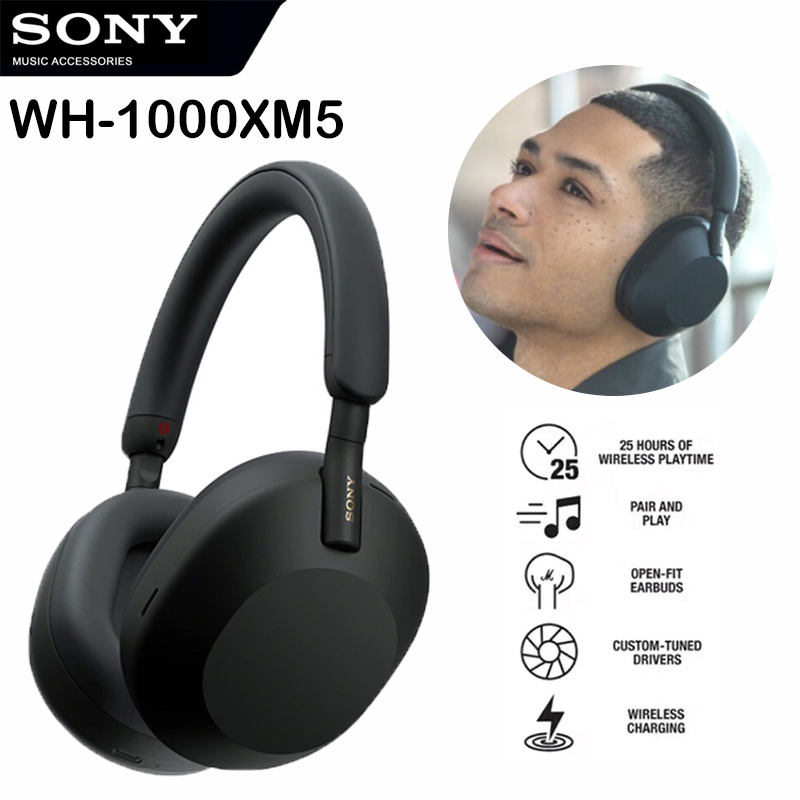 Sony Wh-1000Xm5 Headphones, Wireless Headphones, Bluetooth Headphones, Noise Reduction Built-In Microphone, Low Frequency Sound
