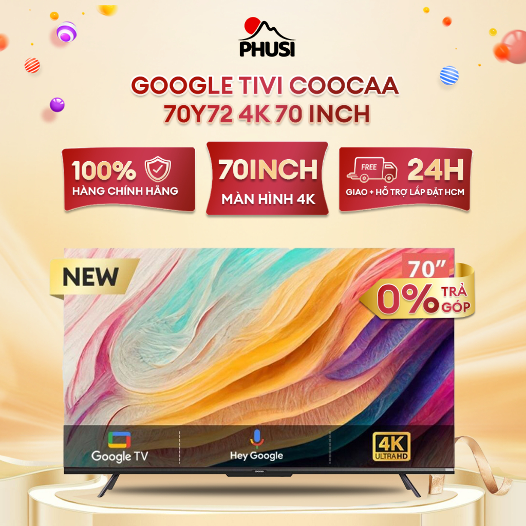 70Y72 - Google Tivi Coocaa 70Y72 4K 70 inch - [Miễn phí giao lắp nội thành HCM] - Hàng Chính Hãng