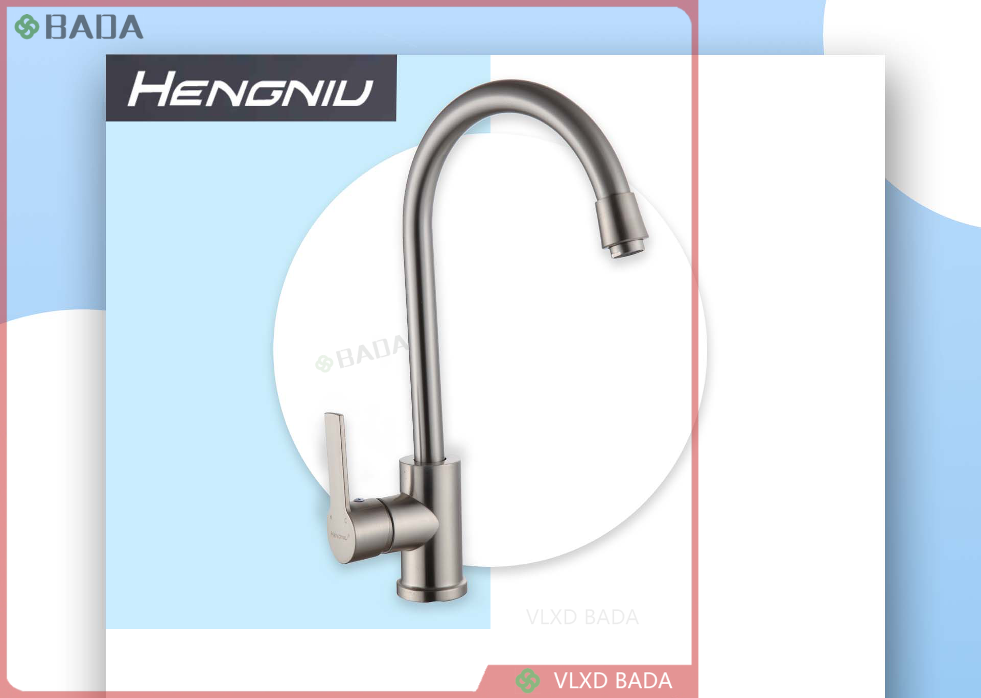 Vòi rửa bát nóng lạnh inox 304 gắn chậu Vòi chậu rửa Inox 304 - Vòi chậu rửa 1 đường nước cao cấp