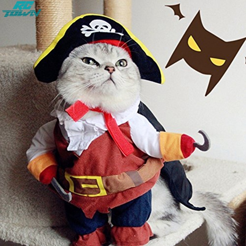 Pet Clothes Caribbean Pirate Dog Cat Costume Suit Party Apparel Clothing