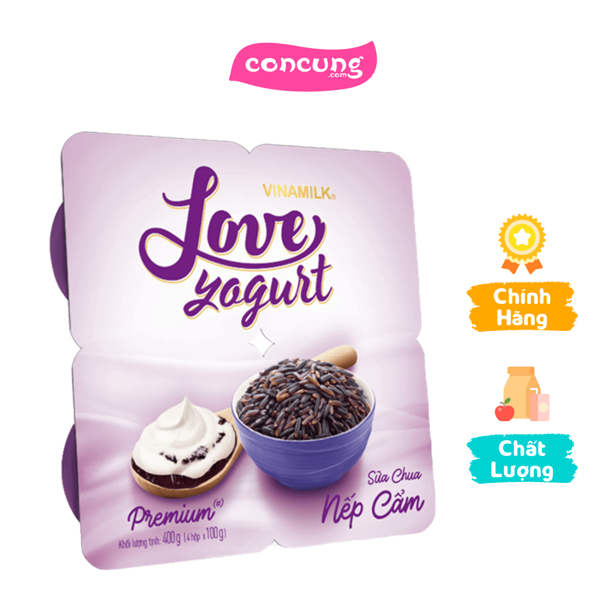 Sữa chua Vinamilk Love Yogurt Nếp Cẩm 100g