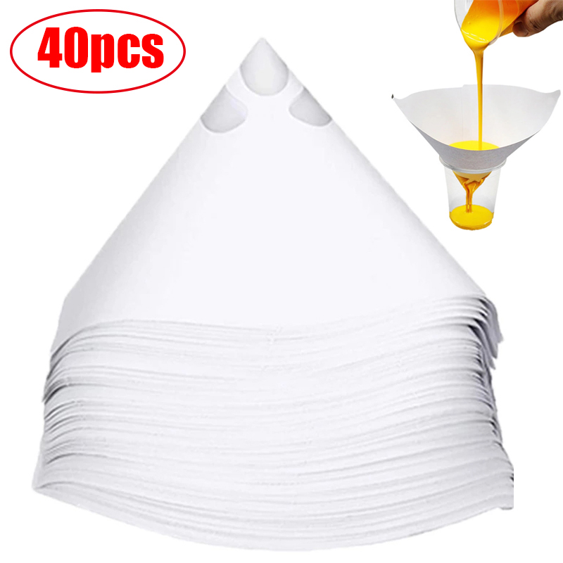 40 cái sơn xe Lưới lọc phin giấy Phễu lọc sơn dùng một lần lọc hình Phễu Phễu lọc Nylon micron giấy Phễu công cụ