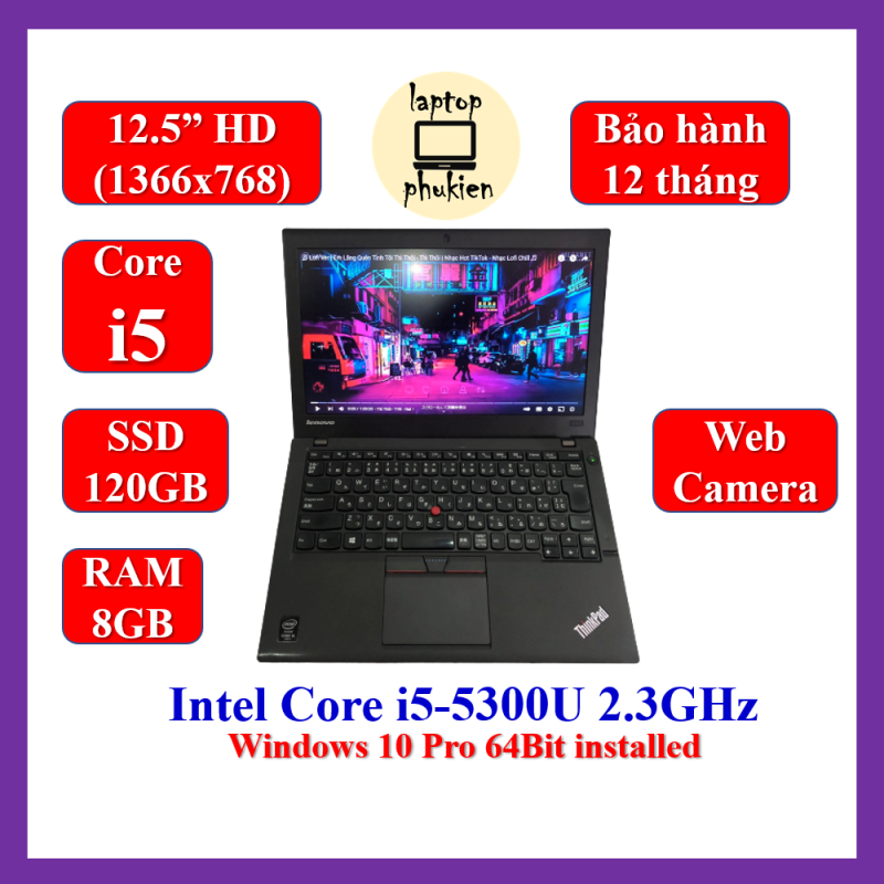 Bảng giá Máy tính xách tay Lenovo ThinkPad X250 Core i5 5300U 2.3GHz, ram 8GB, SSD120GB, HD(1366x768) - Chính hãng bảo hành 1 năm Phong Vũ