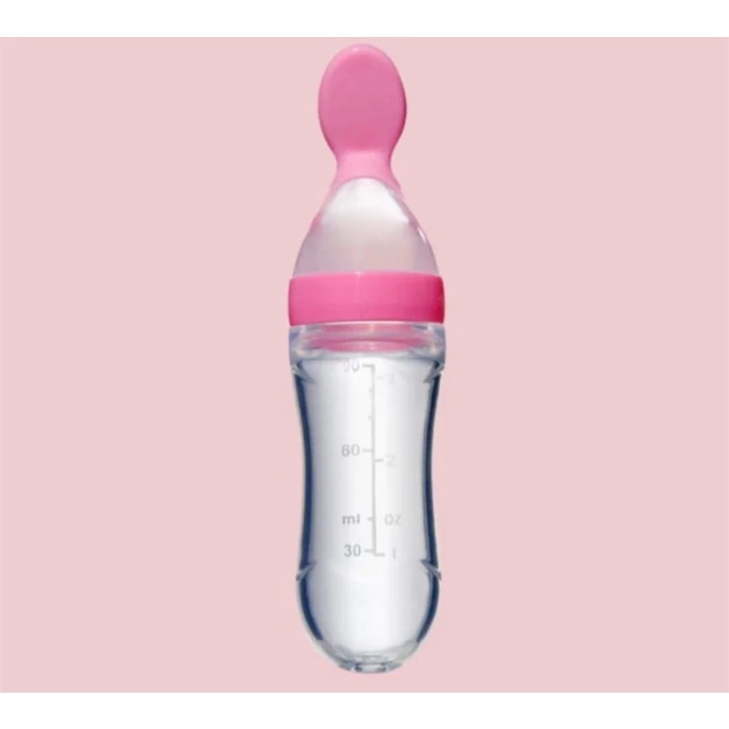 Baby Soft Spoon Feeding Tool Puree Feeder Baby Rice Paste Spoon Milk Bottle Baby Squeeze Silicone Feeder Supplementary